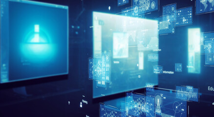 Aufkleber - Computer displays and digital data. Graphical User Interface.