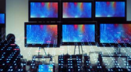 Aufkleber - Multiple displays and digital data concept. Digital transformation.