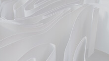 White 3D Undulating Lines Ripple To Make A Light Abstract Background. 3D Render.  