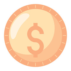 Sticker - golden coin money dollar