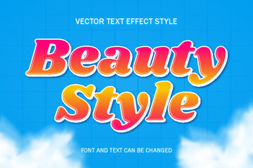 beauty style font typography editable text effect style lettering template cute kawaii background