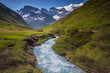 River in idyllic and dramatic landscape of Haute Savoie in Vanoise, France