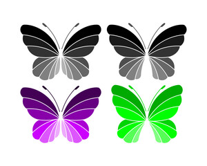 Wall Mural - Vector drawings of butterflies. The butterfly logo.