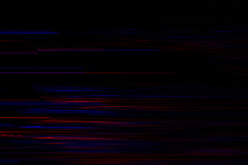 Wall Mural - Abstract blue, red and purple background with interlaced digital Distorted Motion glitch effect. Futuristic cyberpunk design. Retro futurism, webpunk, rave 80s 90s aesthetic techno neon colors