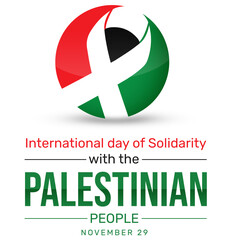 Poster - International day of solidarity with the Palestinian People Background with Colorful Red and Green Ribbon. Solidarity banner design
