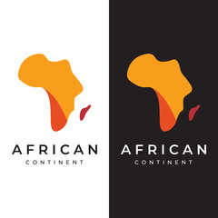abstract african continent map logo template design, africa travel and tours. with vector design con