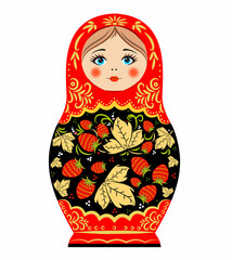 Wall Mural - Wooden colored matryoshka doll. Russian nesting dolls.