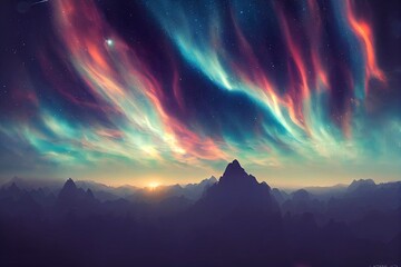 Wall Mural - Colorful night sky space. nebula and galaxies in space. astronomy concept background.