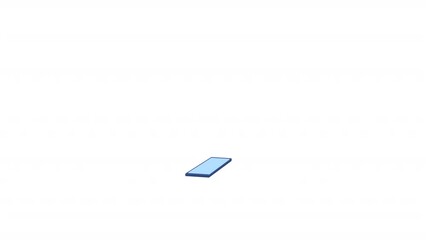Fototapete - Animated phone notification element. Temporary distractions from smartphone. Flat cartoon style HD video footage with alpha channel. Color illustration on transparent background for animation