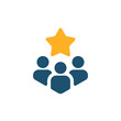 customer loyalty or retention icon with star