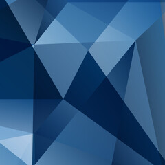 Fototapete - Abstract Blue Triangle Geometric Background, Vector Illustration.