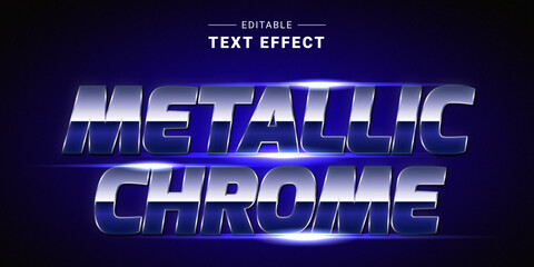 Poster - chrome metallic text effect