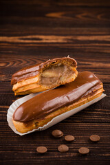 Poster - Eclairs with chocolate topping close up