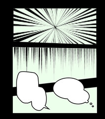 Poster - Comic book strip template with frame, screen tones and speech bubbles.