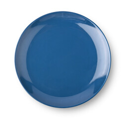 Poster - Light Blue ceramic plate on white background