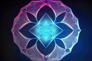 Wall Mural - mandala crystal glowing