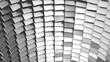 3D grayscale rendering of tiles arranged on arched surface
