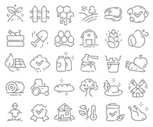 Farming Line Icons Collection. Thin Outline Icons Pack. Vector Illustration Eps10