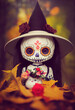 Cute Catrina skull, day of the dead, made with artificial intelligence