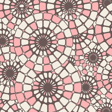 Background Image Pink Round Tile Geometry Cross Pattern