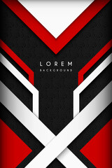 Wall Mural - abstract red white and black geometric shapes background