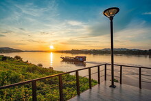 Sunset At Chiang Khan, Loei Province, Thailand.
