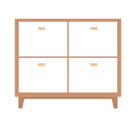 Poster - Chest of drawers semi flat color vector object. Office cabinet. Editable element. Full sized item on white. Furniture simple cartoon style illustration for web graphic design and animation