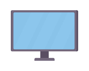 Fototapete - PC monitor semi flat color vector object. Computer blank screen. Editable element. Full sized item on white. Technology simple cartoon style illustration for web graphic design and animation