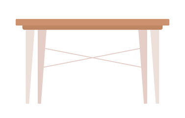 Fototapete - Empty desk semi flat color vector object. Table at workplace. Editable element. Full sized item on white. Furniture simple cartoon style illustration for web graphic design and animation