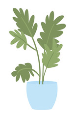 Poster - Exotic plant in pot semi flat color vector object. Home garden. Editable element. Full sized item on white. Planting simple cartoon style illustration for web graphic design and animation