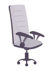 Fototapete - Office armchair semi flat color vector object. Comfortable seat. Editable element. Full sized item on white. Furniture simple cartoon style illustration for web graphic design and animation
