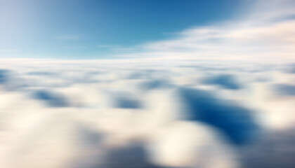 Wall Mural - white fluffy clouds in sky horizon, creative background. 3D illustration, 3D render.