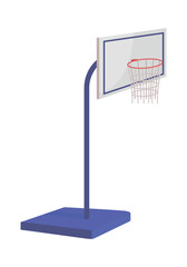 Poster - Basketball shield semi flat color vector object. Ball game equipment. Editable element. Full sized item on white. Sport simple cartoon style illustration for web graphic design and animation