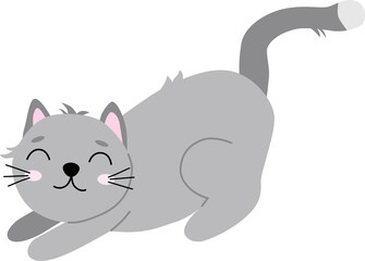   Cute cartoon grey cat