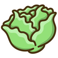 Sticker - cabbage leaves vegetable illustration