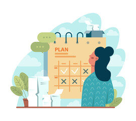 Poster - business plan concept. idea of business strategy. setting a goal