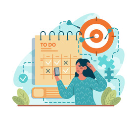 Poster - productivity concept. employee job performance efficiency. quality