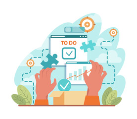 Poster - productivity concept. employee job performance efficiency. quality