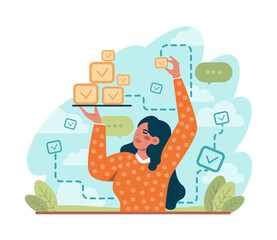 Poster - productivity concept. employee job performance efficiency. quality
