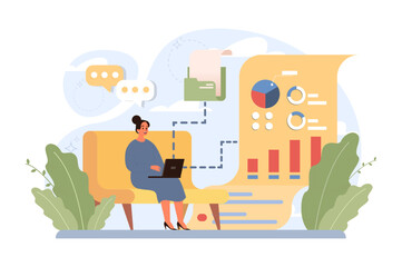 Poster - Project tracking concept. Successful business project planning