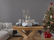 © Julia Vadi - New year tree in scandinavian style interior with christmas decoration. 3D Render