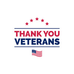 Thank You Veterans, graphic illustration in vector