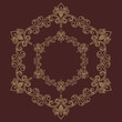 © Fine Art Studio - Elegant vintage vector brown and golden ornament in classic style. Abstract traditional round ornament with oriental elements. Classic vintage pattern