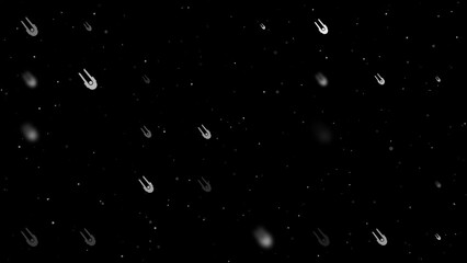 Poster - Template animation of evenly spaced solo bobsleigh symbols of different sizes and opacity. Animation of transparency and size. Seamless looped 4k animation on black background with stars