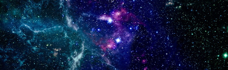 Wall Mural - colorful starry night sky outer space background . space scene with planets, stars and galaxies. pan