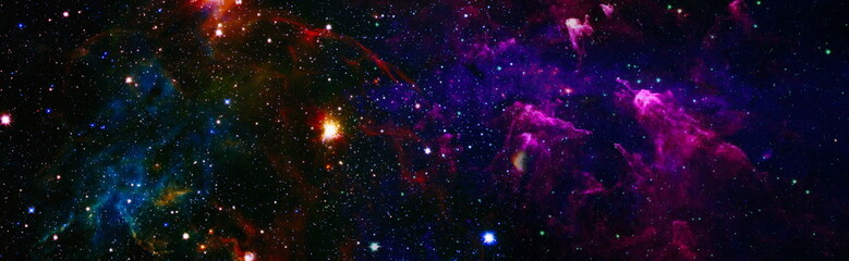 Wall Mural - space background with red nebula and stars. elements of this image furnished by nasa.