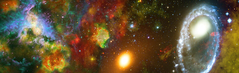 Wall Mural - space background with red nebula and stars. elements of this image furnished by nasa.