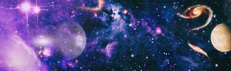 Wall Mural - space background with red nebula and stars. elements of this image furnished by nasa.