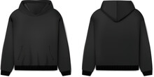 Hooded Sweatshirt Merch Design Template Black