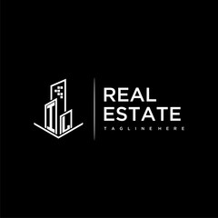 IL initial monogram logo for real estate with building style